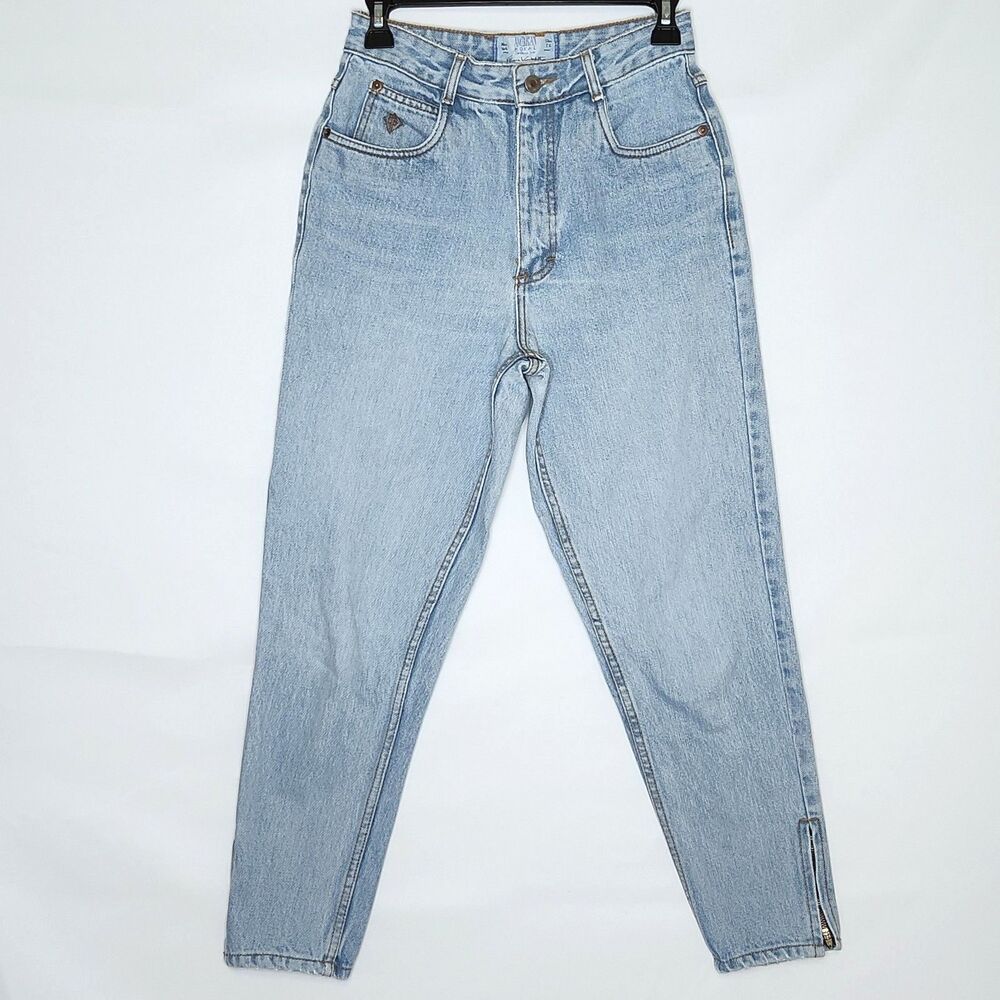 Vintage 80s Gloria Vanderbilt American Royal Tapered Ankle Zip Mom Jeans 8 Short